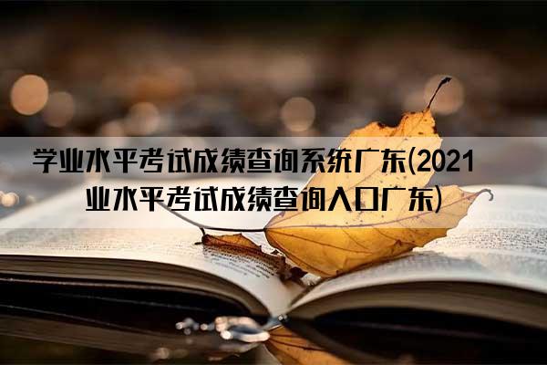 学业水平考试成绩查询系统广东(2021学业水平考试成绩查询入口广东)