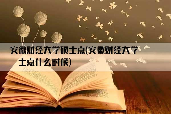 安徽财经大学硕士点(安徽财经大学硕士点什么时候)